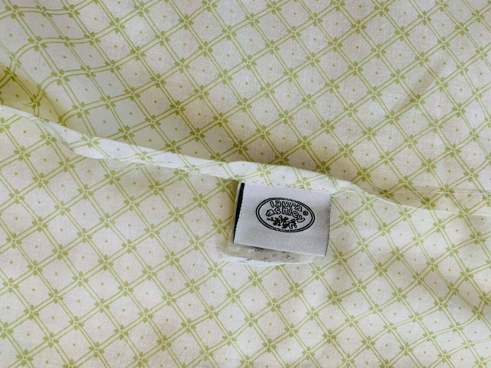 2 Vintage Laura Ashley King Size 24”x 40” Quilted Pillow Shams Green & White - Fresh Stock Dated December 2025