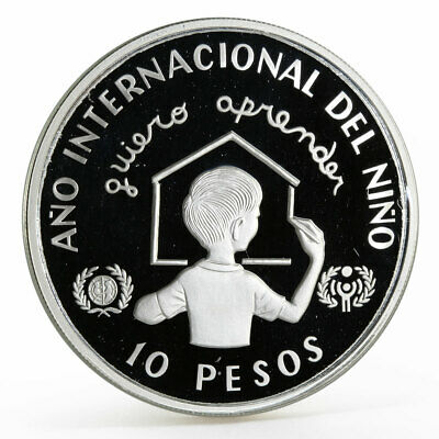Dominican Republic 10 pesos International Year of the Child silver coin 1982 - Fresh Stock Dated February 2026