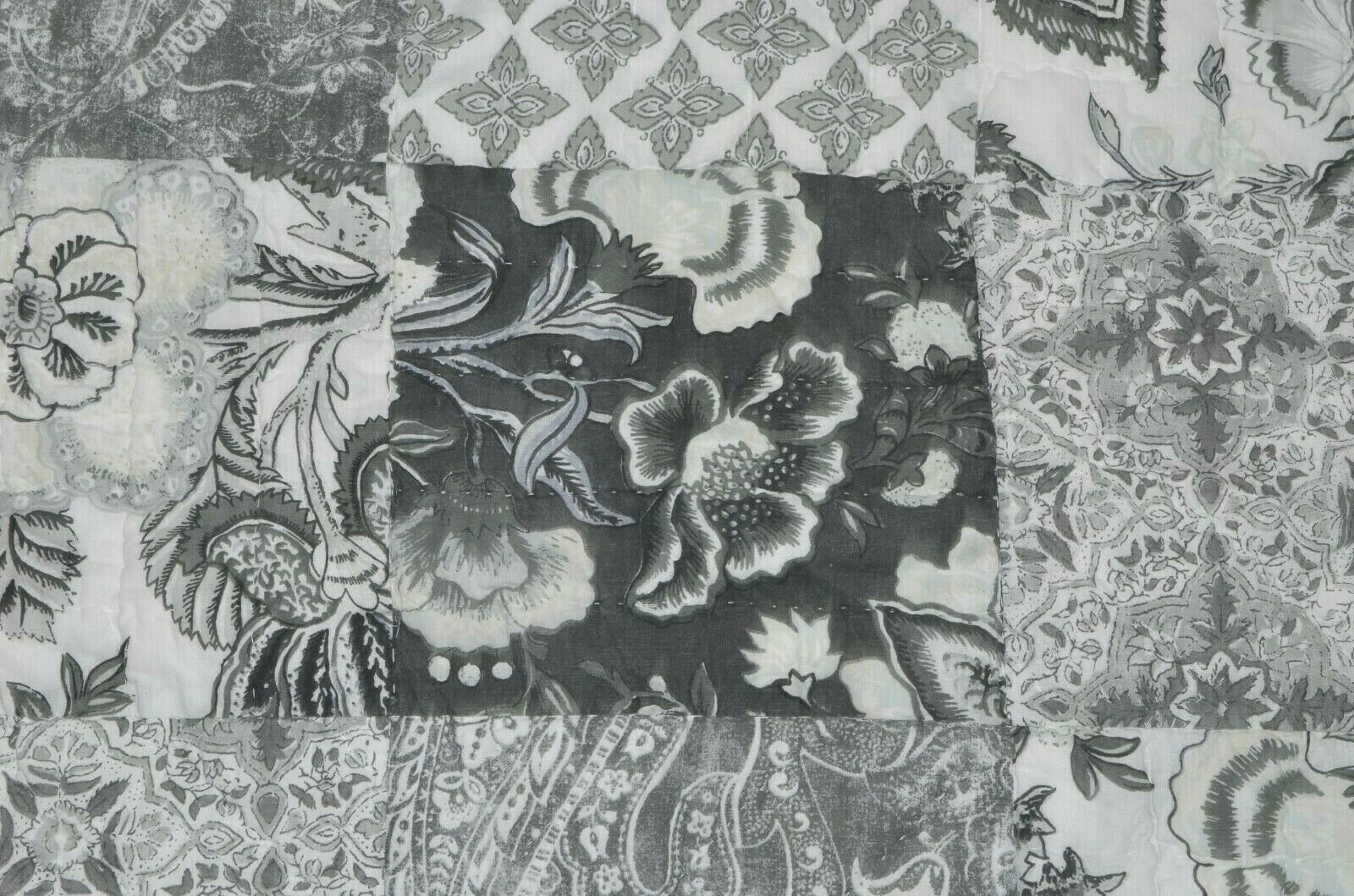 Pottery Barn Brinley Patchwork Euro Sham Charcoal Gray White Palampore NWOT - Fresh Stock Dated December 2025