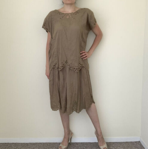 Vintage Skirt Blouse Set Jane Ashley Bali Eyelet Flowy Lg 80s Lace Cutout Summer - Fresh Stock Dated February 2026