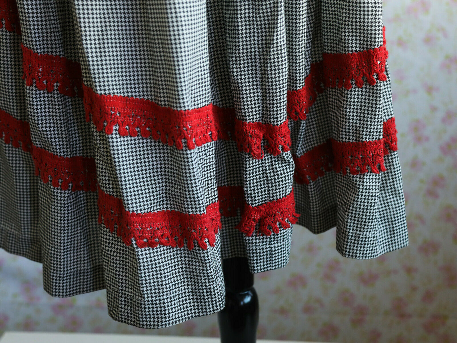 Vintage Houndstooth Prairie Skirt / Medium - Fresh Stock Dated February 2026