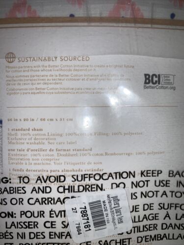 Pottery Barn Teen Avery Std Set of 2 Shams - Fresh Stock Dated December 2025