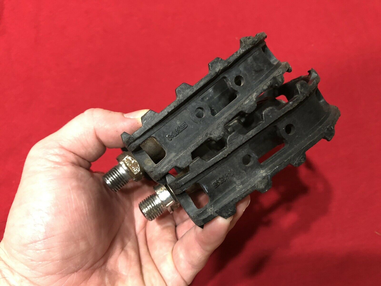 USED ORIGINAL 1/2 BLACK MKS GRAFIGHT 2000 PEDALS OLD SCHOOL BMX - Fresh Stock Dated December 2025