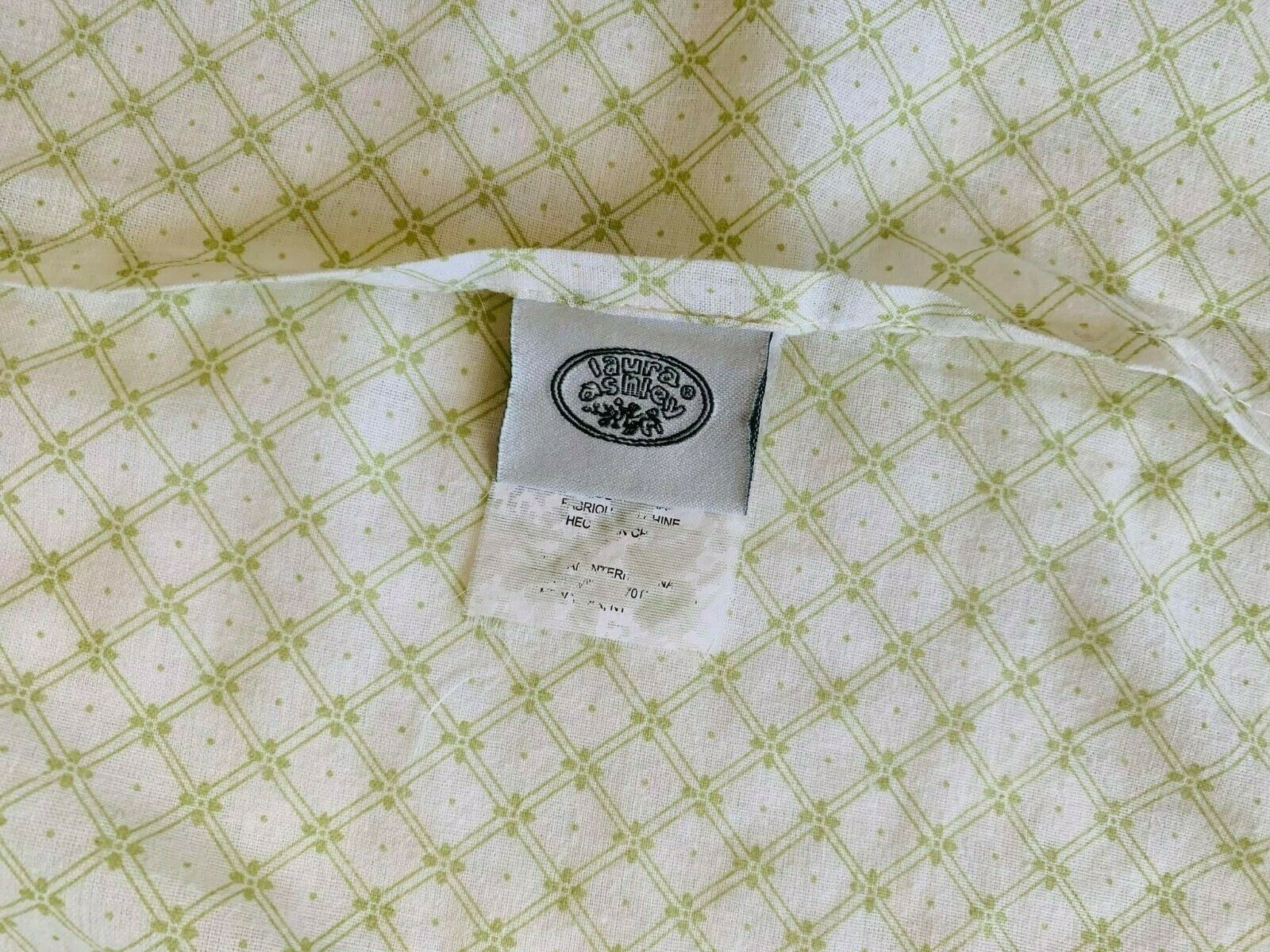 2 Vintage Laura Ashley King Size 24”x 40” Quilted Pillow Shams Green & White - Fresh Stock Dated December 2025