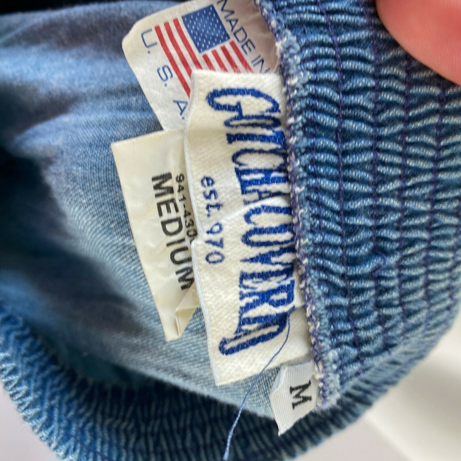 Vtg 90s Gotcha Covered Blue Stretch Modest Long Skirt Size Medium 100% Cotton - Fresh Stock Dated February 2026