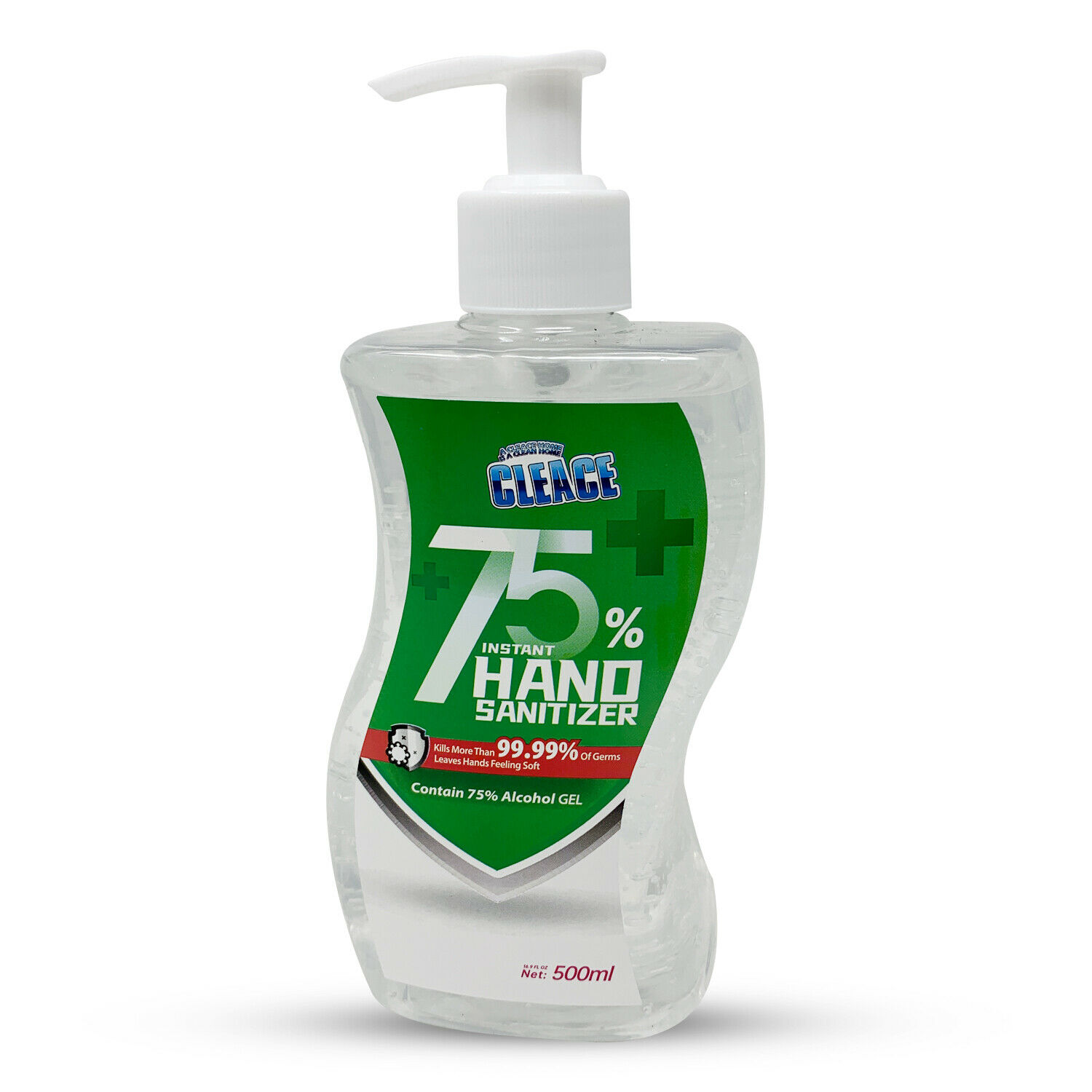 Large Hand Sanitizer Gel Pump Bottle 75% Alcohol Clean 16.9oz 500ml 24 Pack Case - Fresh Stock Dated December 2025