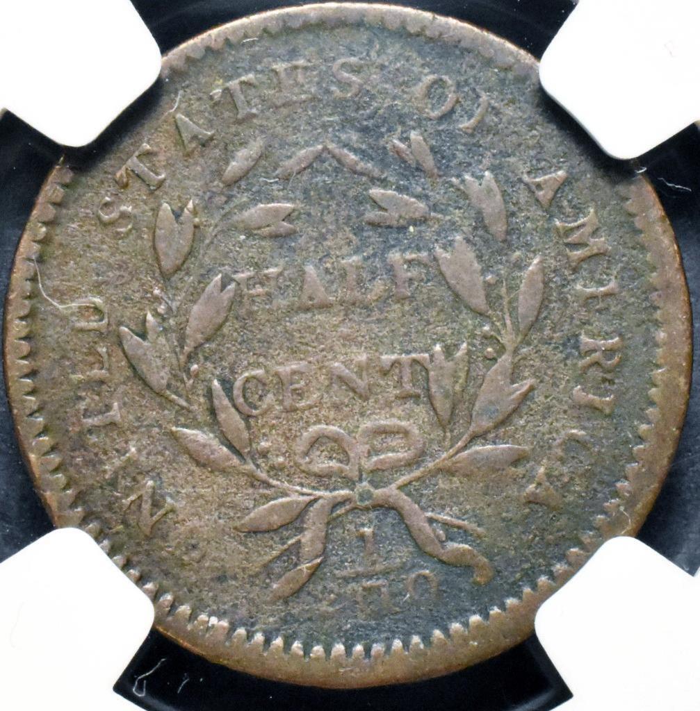 1794 SMALL LETTERS VG DETAILS NGC LIBERTY CAP HALF CENT ID#DD565 - Fresh Stock Dated February 2026