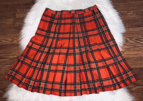 Vtg Young Pendleton Set Skirt Pants Vest Scarf Red Tartan Plaid Wool 9 10 11 12 - Fresh Stock Dated March 2026