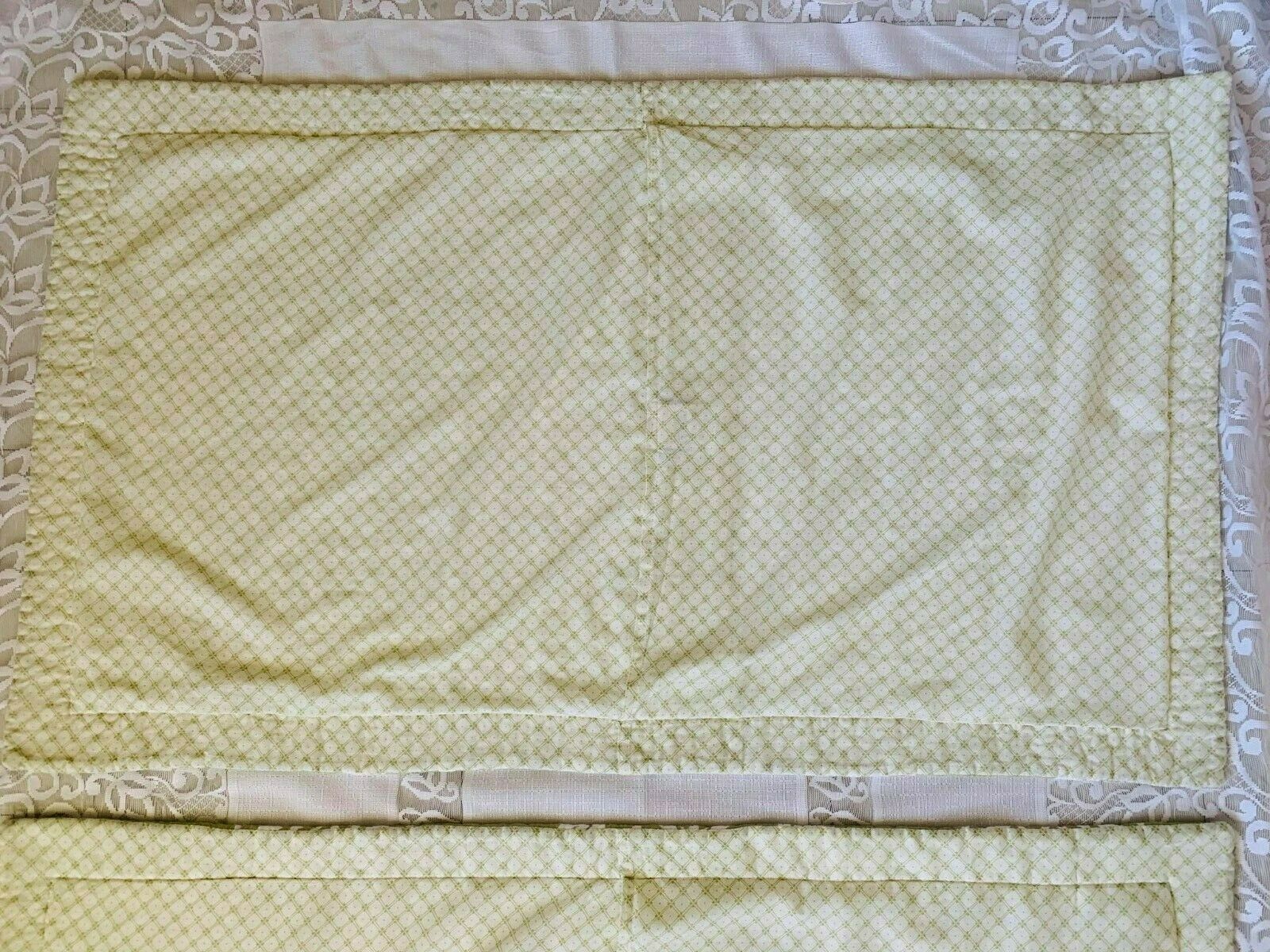 2 Vintage Laura Ashley King Size 24”x 40” Quilted Pillow Shams Green & White - Fresh Stock Dated December 2025