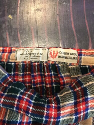 Vintage LS Ayres Plaid Kilt Wool Wrap Skirt Buckle Made in Scotland Rock - 00 - Fresh Stock Dated March 2026
