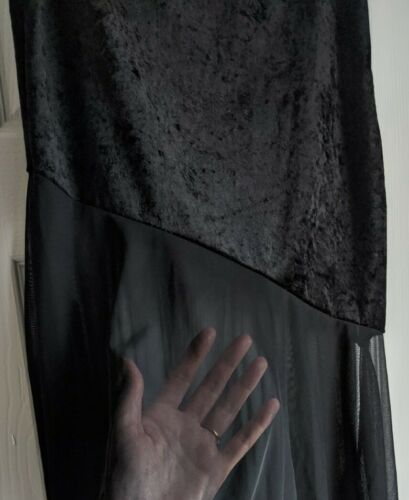 NOS Vintage 90s crushed velvet and mesh midi skirt size small - Fresh Stock Dated December 2025
