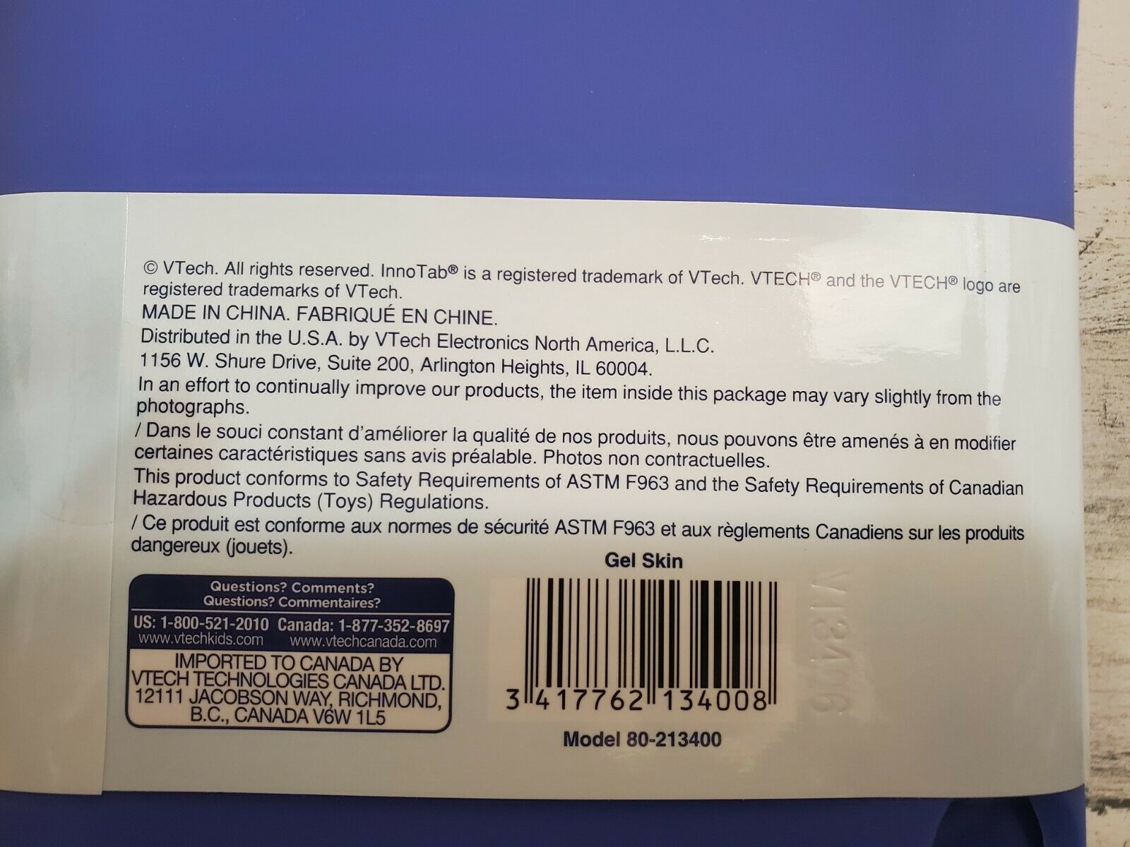 NEW VTech Innotab 3S Gel Skin Blue - Fresh Stock Dated February 2026