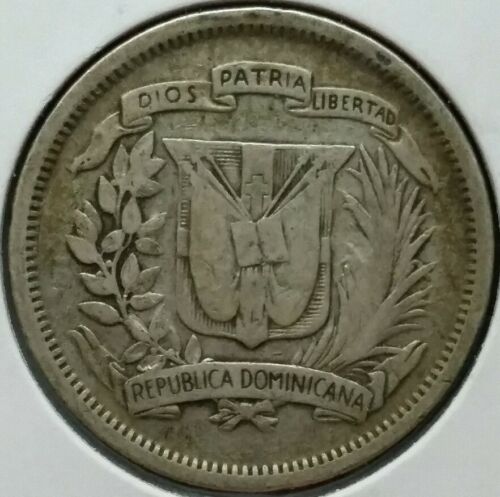1944 Dominican Republic 25 Cents .900 Silver Coin Quarter Only 400,000 Minted - Fresh Stock Dated December 2025