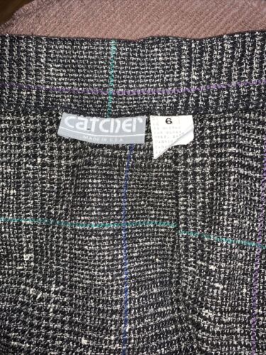 Vtg Catcher Women’s Plaid/Tweed Rayon Blend Skirt Side Pockets Size 6 Retro - Fresh Stock Dated February 2026