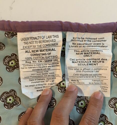 Pottery Barn Kids Brooklyn Quilted Standard Sham Plum Aqua Mix & Match Lavender - Fresh Stock Dated December 2025