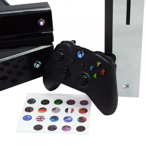 eXtremeRate 60 pcs Custom Home Button Power Switch Stickers Skin Cover for Xbox - Fresh Stock Dated December 2025