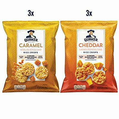 Quaker Rice Crisps Cheddar & Caramel Variety Pack 6.06 & 7.04 Oz Bags 6 Count - Fresh Stock Dated December 2025