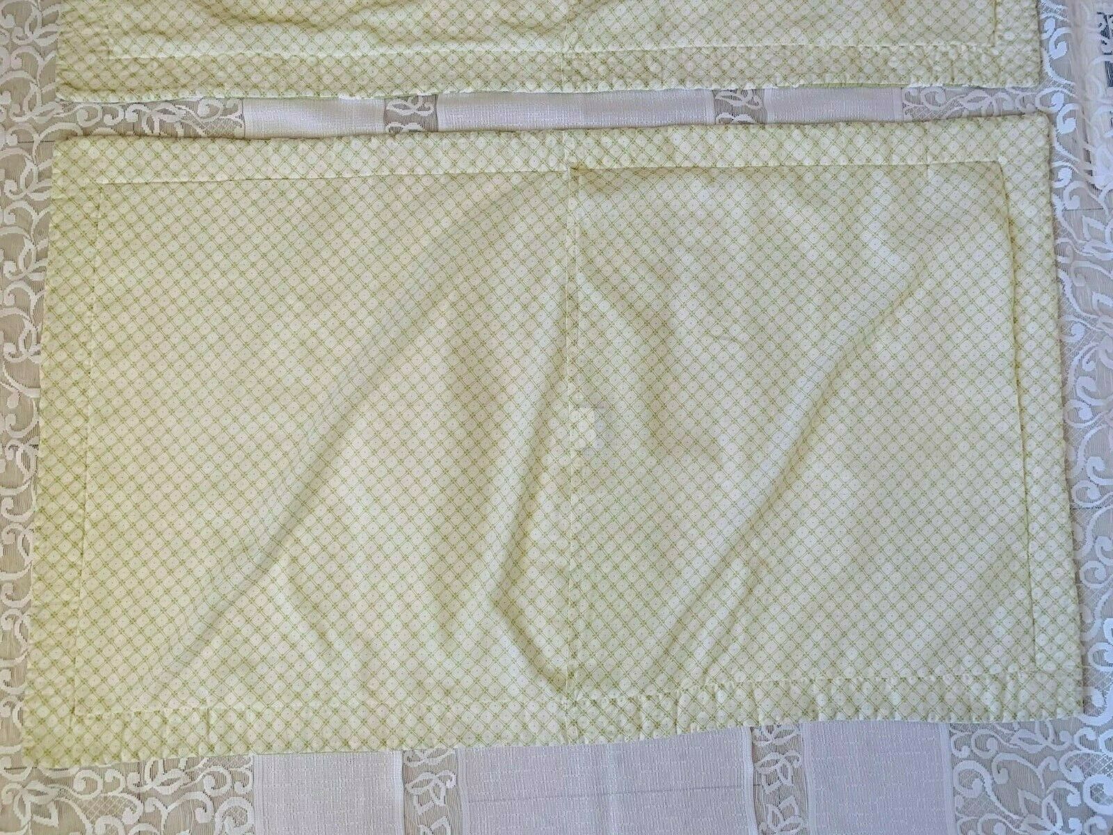 2 Vintage Laura Ashley King Size 24”x 40” Quilted Pillow Shams Green & White - Fresh Stock Dated December 2025
