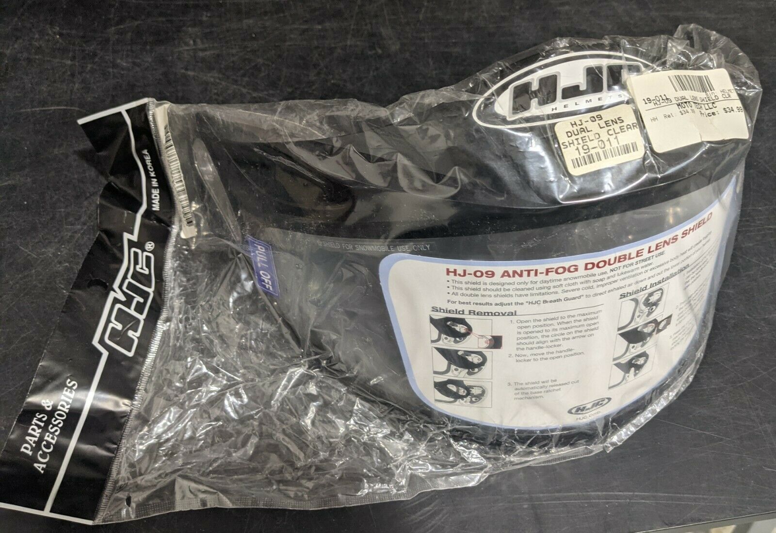 HJC HJ-09 ANTI-FOG DOUBLE LENS SNOW SHIELD - 19-011 - Fresh Stock Dated February 2026