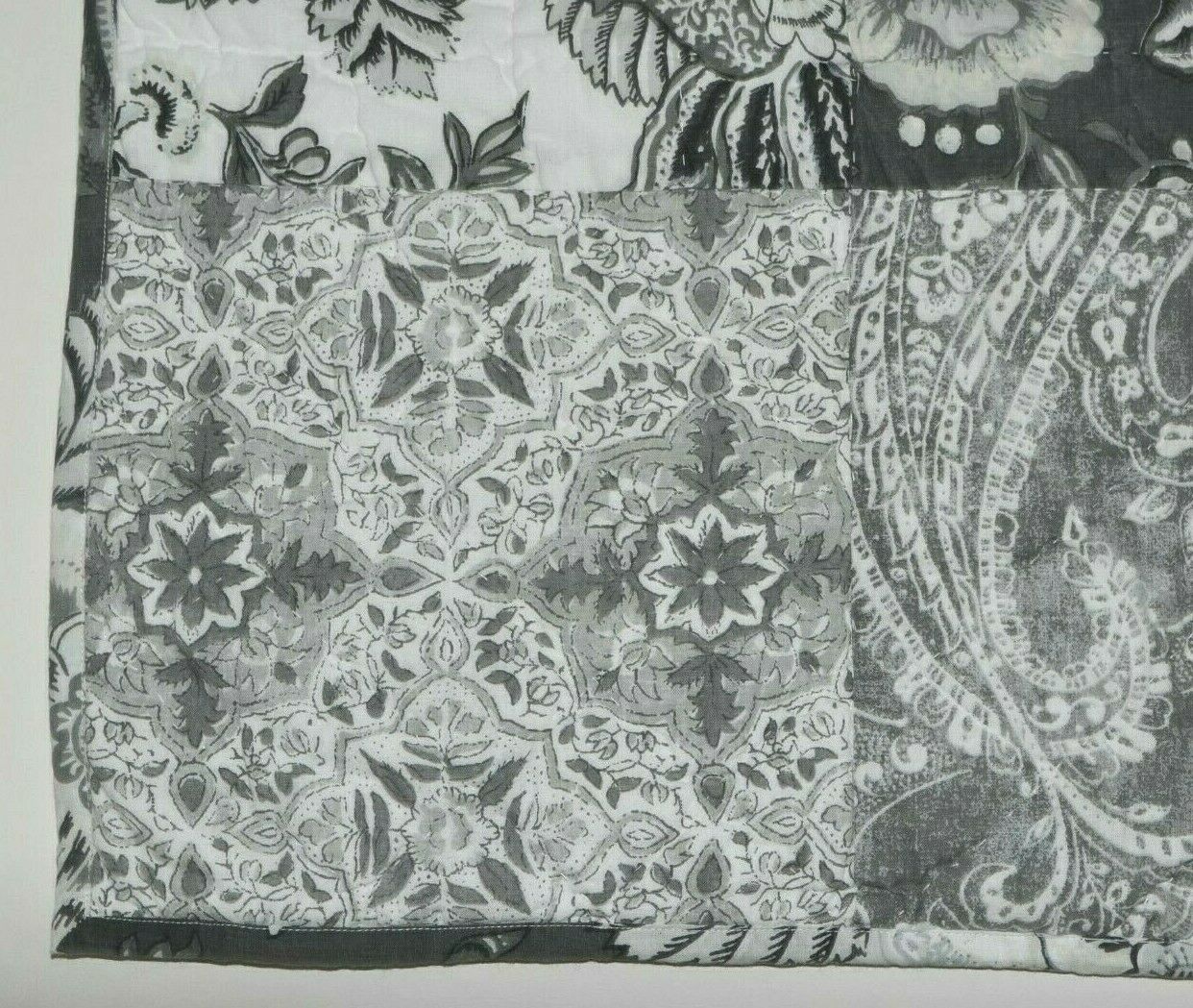 Pottery Barn Brinley Patchwork Euro Sham Charcoal Gray White Palampore NWOT - Fresh Stock Dated December 2025