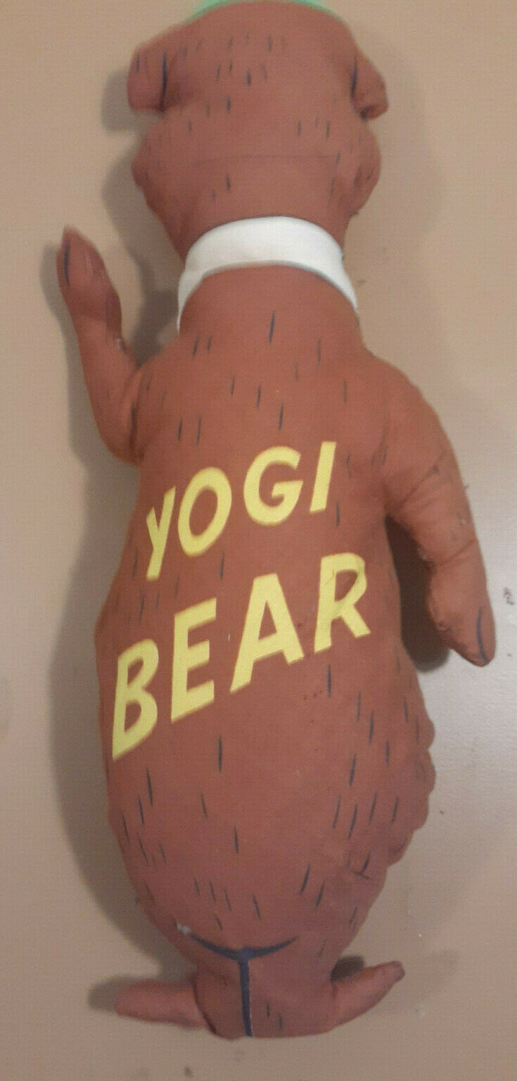 YOGI BEAR doll plush Hanna-Barbera cartoon 1960s throw pillow - Fresh Stock Dated December 2025