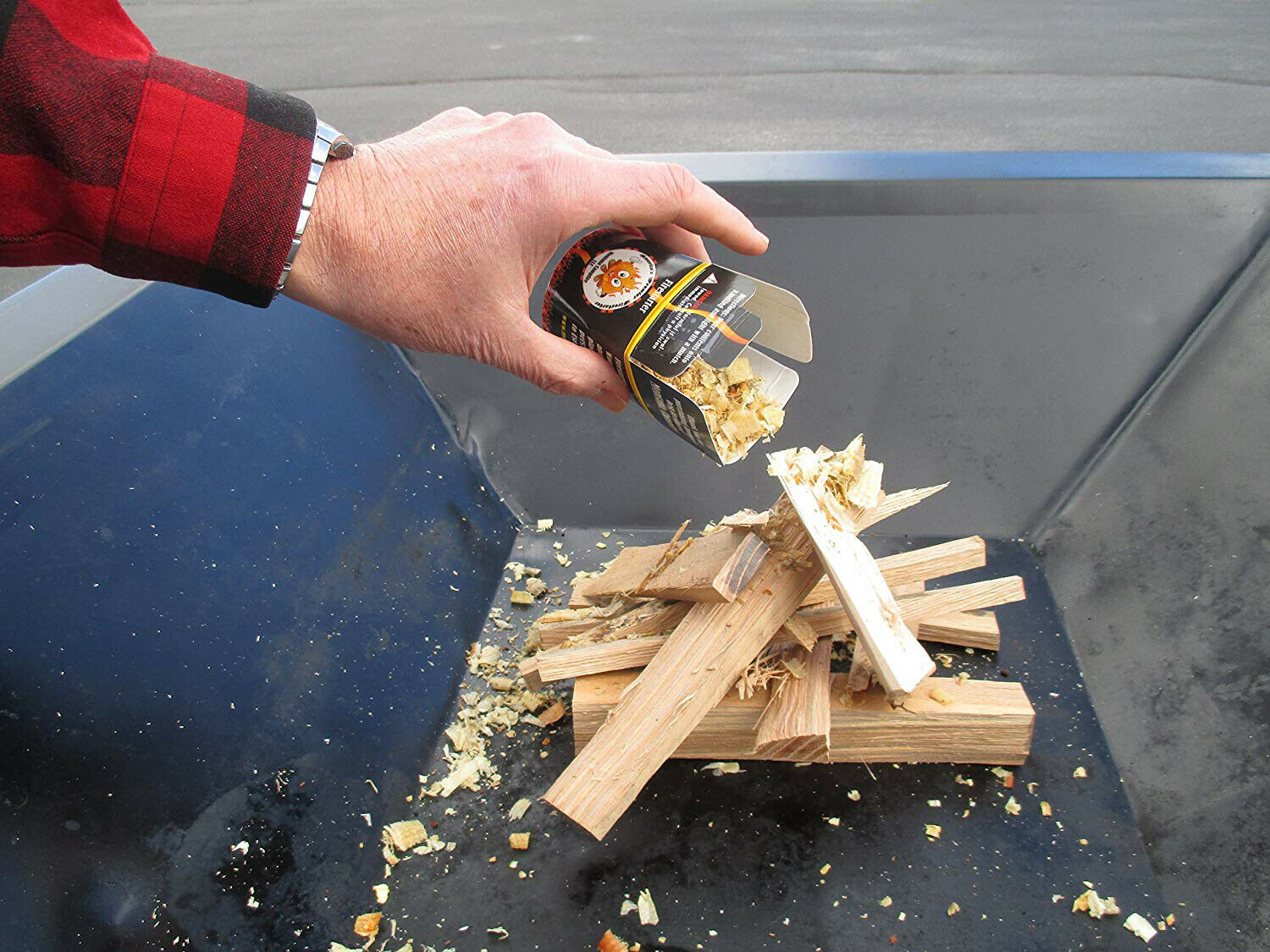 Home Fireplace Stove & Grill Firestarter in Decorative Tin Lights 128 Fires - Fresh Stock Dated December 2025