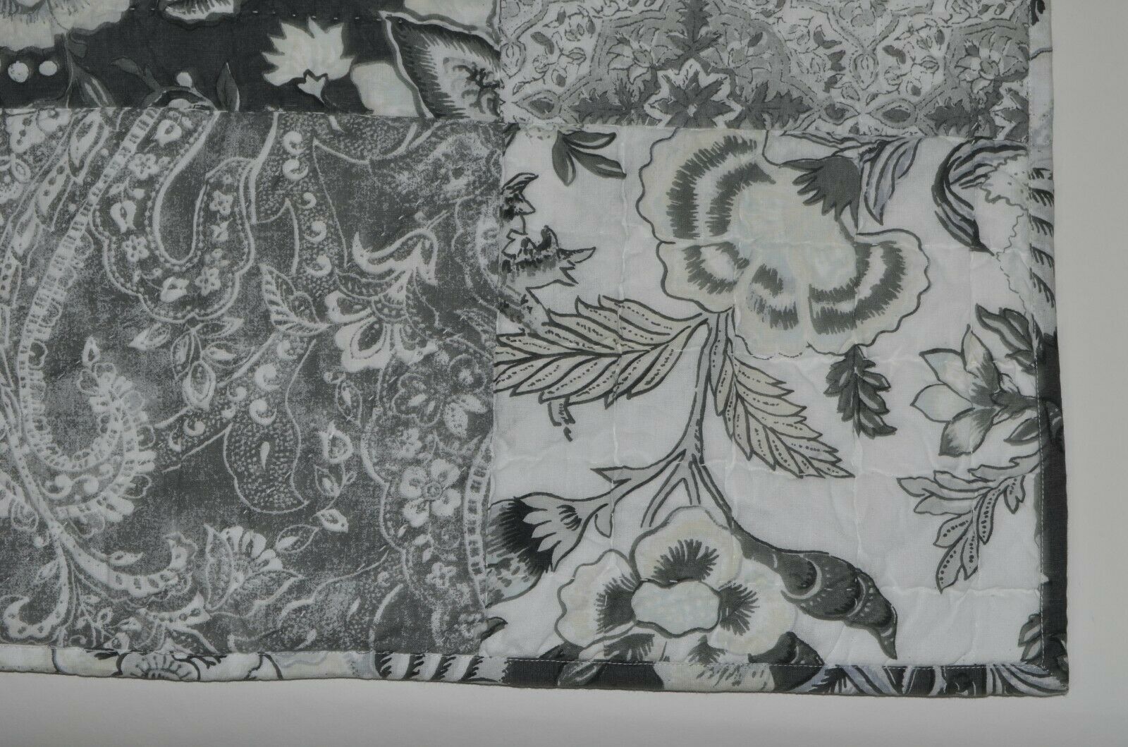 Pottery Barn Brinley Patchwork Euro Sham Charcoal Gray White Palampore NWOT - Fresh Stock Dated December 2025