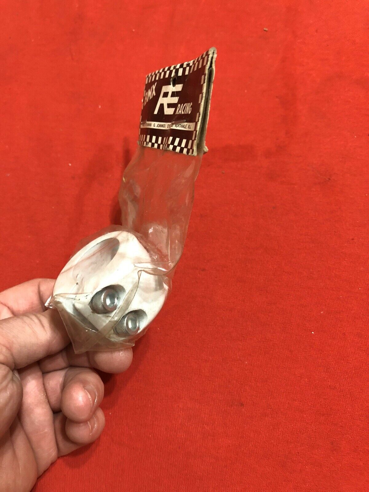 Nos 80’s Stock RE Racing White Double Seat Clamp OLD SCHOOL BMX - Fresh Stock Dated December 2025