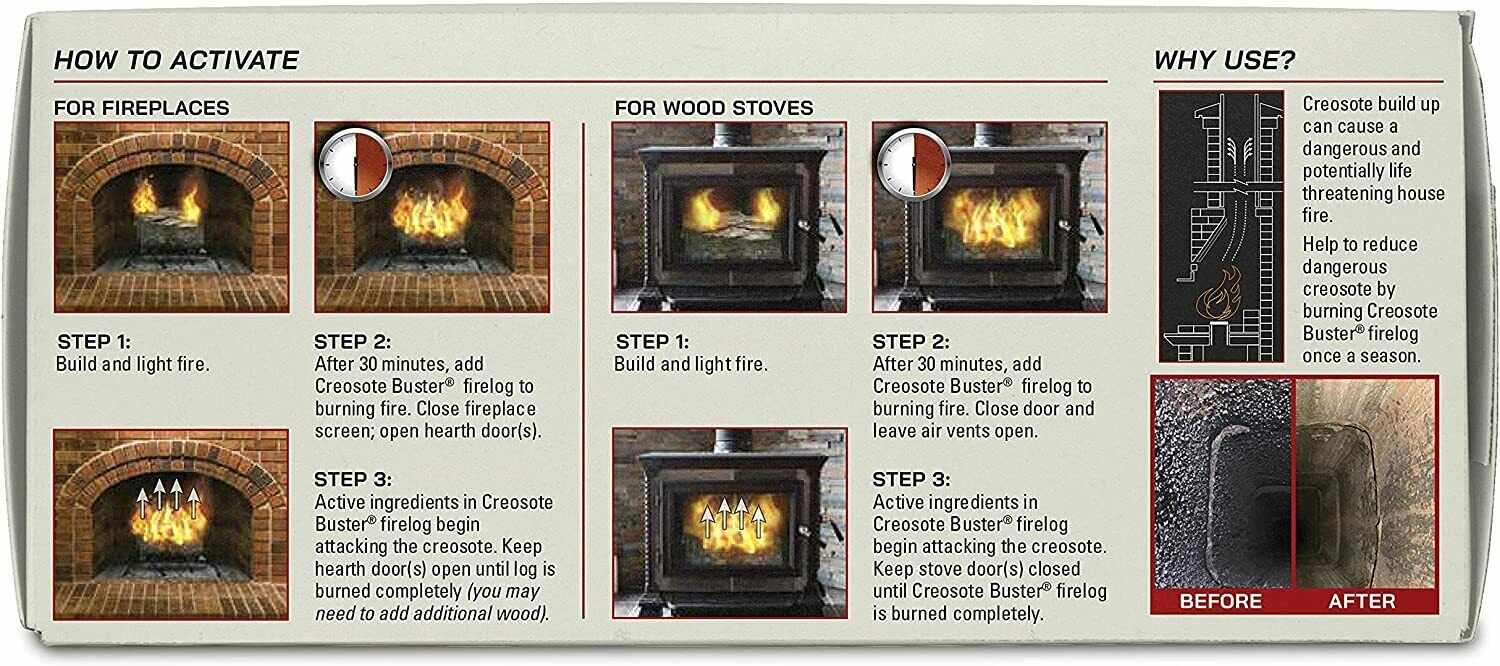 Pine Mountain First Alert Creosote Buster Chimney Cleaning Safety Fire Log-Large - Fresh Stock Dated December 2025