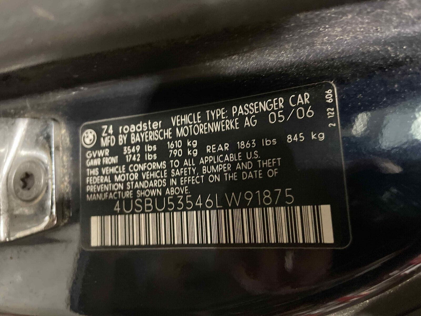 2006 BMW Z4 3.0si 6-SPEED MANUAL TRANSMISSION ASSEMBLY 06-08 WITH 89K MILES - Fresh Stock Dated February 2026