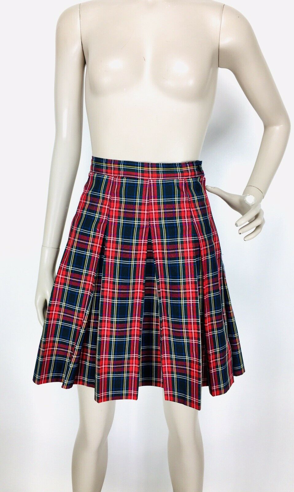 Vintage Dennis Women's Tartan Plaid Pleated School Girl Skirt Size Large USA - Fresh Stock Dated March 2026
