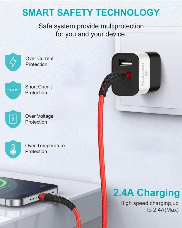 [MFi Certified] iPhone Charger Block with Wall Plug,2Pack 10ft Lightning... - Fresh Stock Dated February 2026