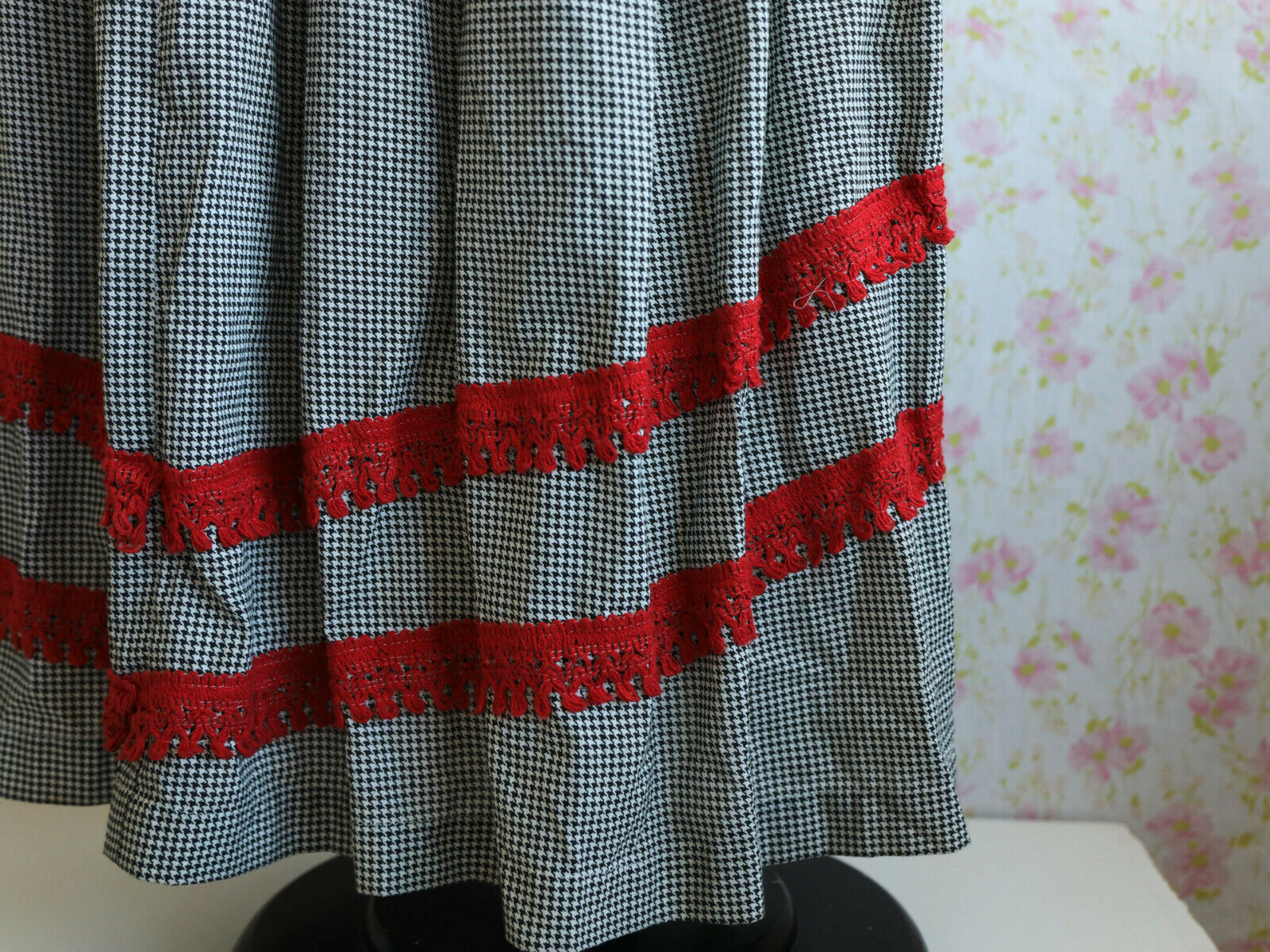 Vintage Houndstooth Prairie Skirt / Medium - Fresh Stock Dated February 2026
