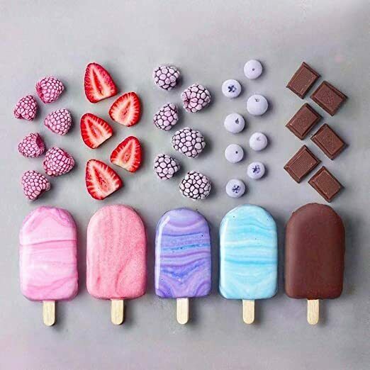 2 Pack Popsicle Molds, Silicone Popsicle Molds, Easy to Use,50 Popsicle Sticks - Fresh Stock Dated February 2026