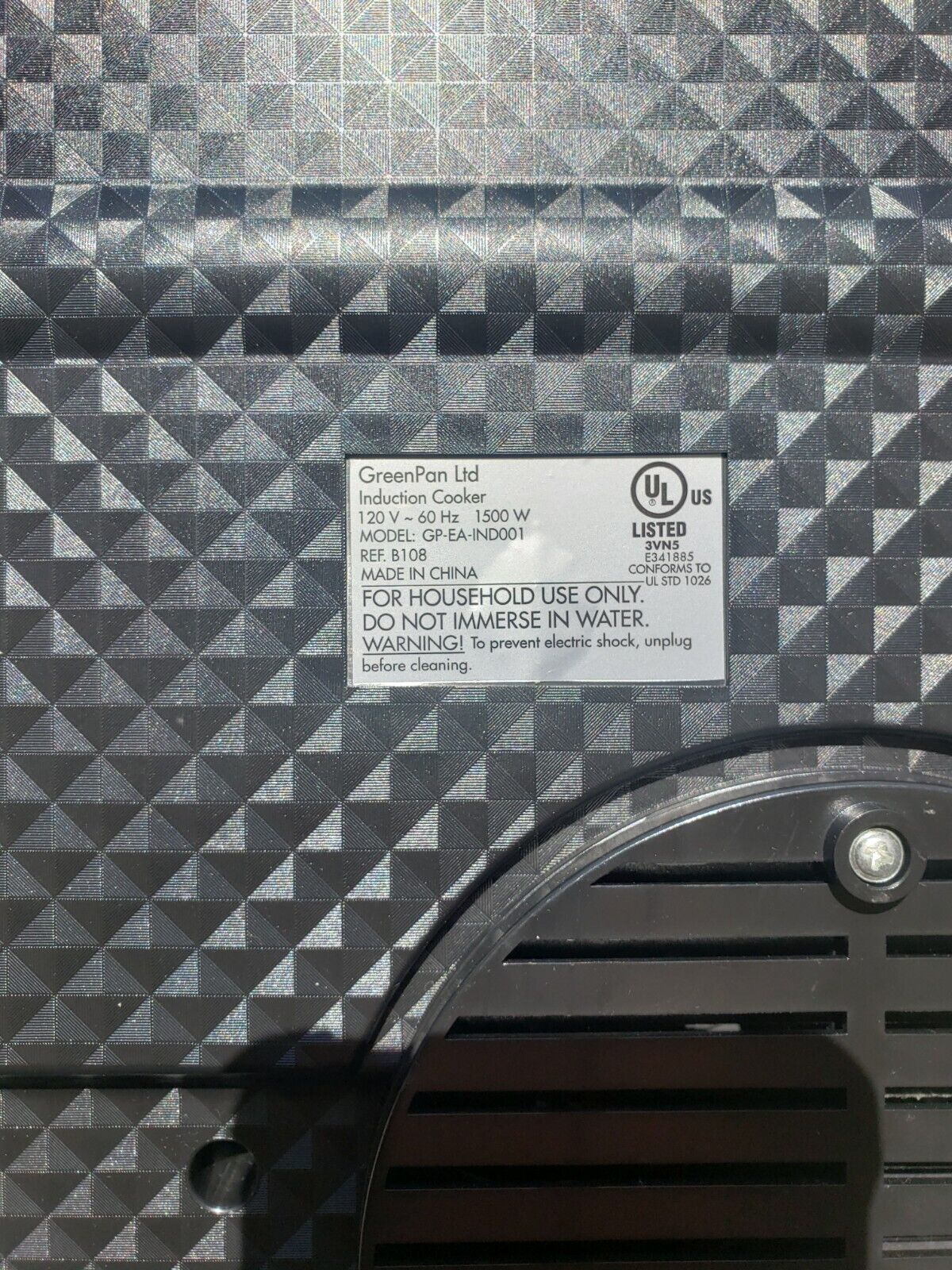 GreenPan 1500 watt Portable Single Burner Inductive Cooktop - Fresh Stock Dated February 2026