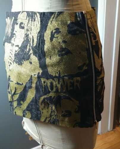 Vintage Glamhead Mini Skirt Iggy Pop Raw Power Vintage 1980s 1990s Punk Rock S - Fresh Stock Dated December 2025