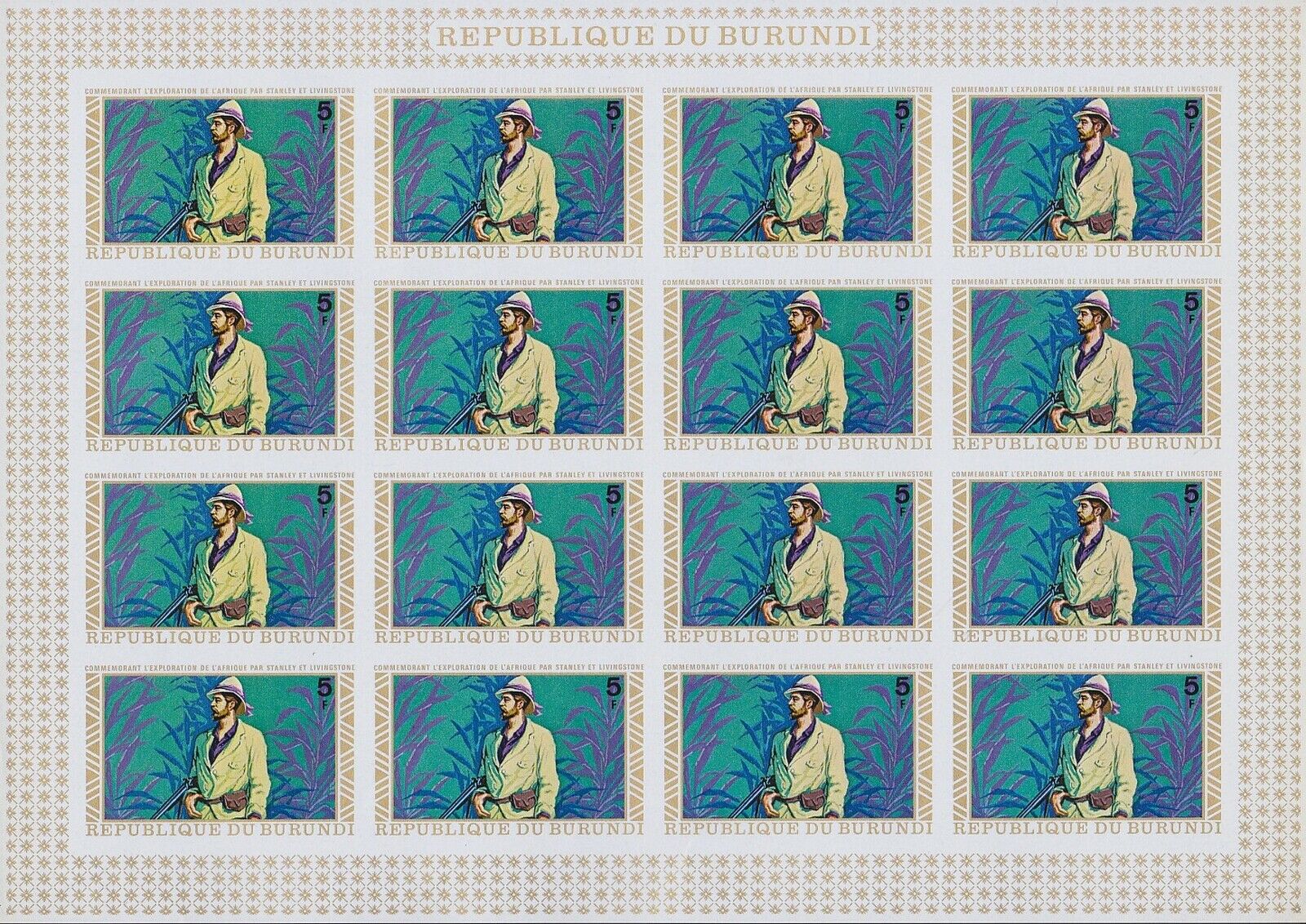 Burundi 1973 Stanley & Livingstone Stamp set MNH Imperforate Full Sheets...A5616 - Fresh Stock Dated December 2025