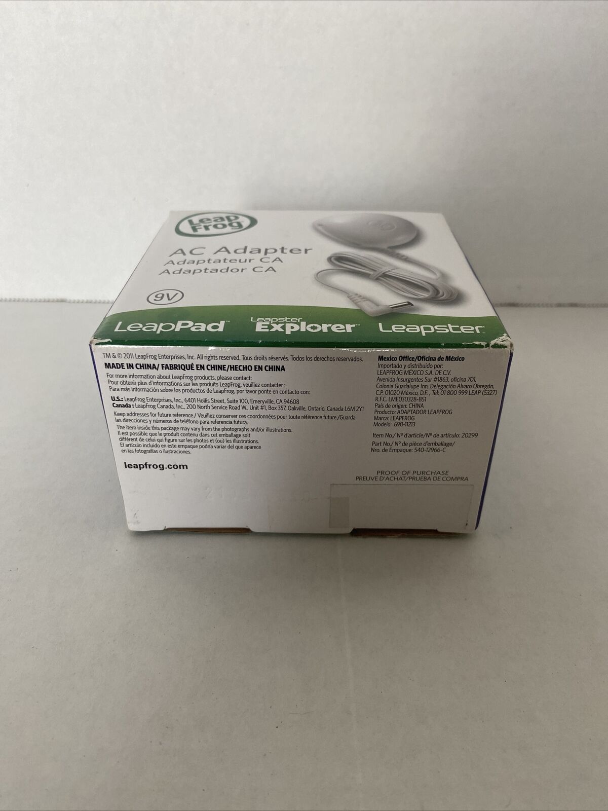 AC Adapter LEAP FROG 9V LeapPad EXPLORER Leapster New 690-11213 Open Box - Fresh Stock Dated February 2026