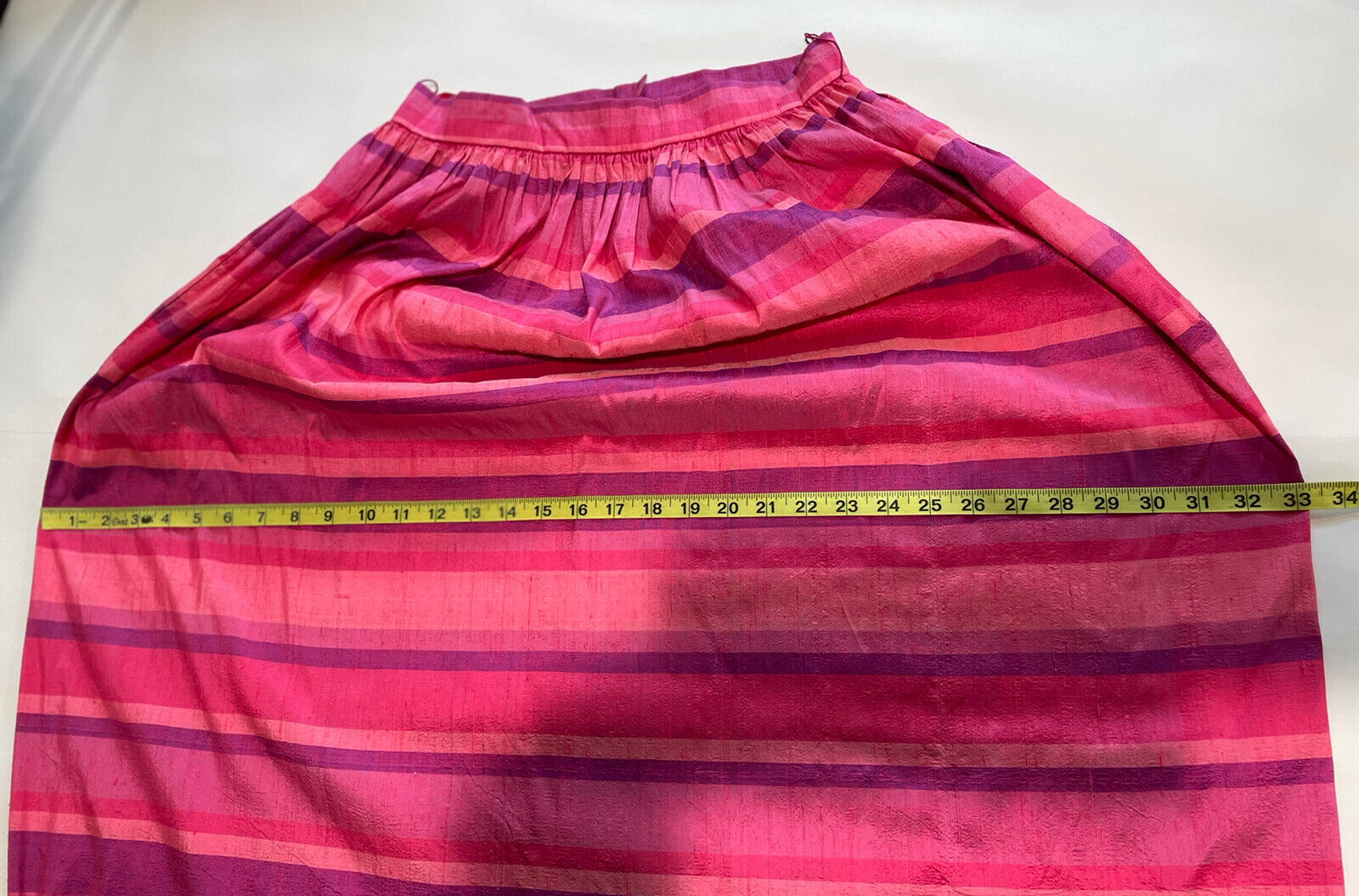 Vintage Victor Costa Silk Maxi Skirt No Belt Stripes SZ 12 Side Pockets - Fresh Stock Dated March 2026
