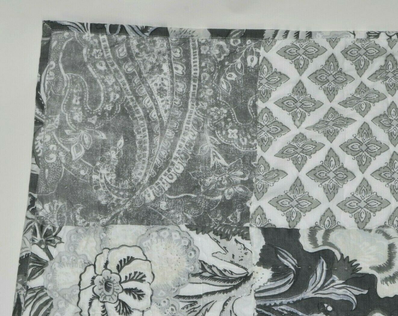 Pottery Barn Brinley Patchwork Euro Sham Charcoal Gray White Palampore NWOT - Fresh Stock Dated December 2025