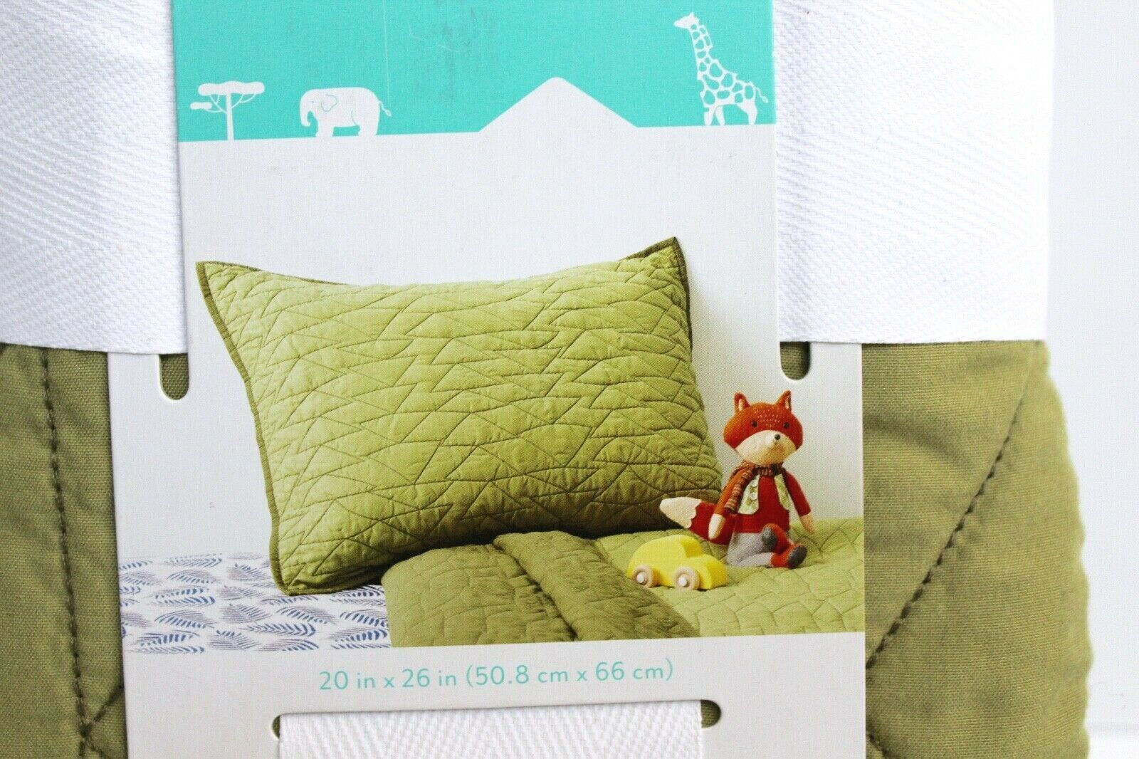 Pillowfort Triangle Stitch Single Standard Pillow Sham - Green - Fresh Stock Dated December 2025