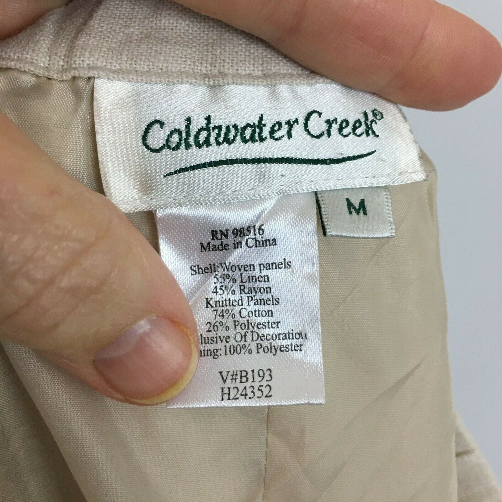 Coldwater Creek Skirt M Beige Linen Lace Lined Midi Cottagecore Full Peasant - Fresh Stock Dated February 2026