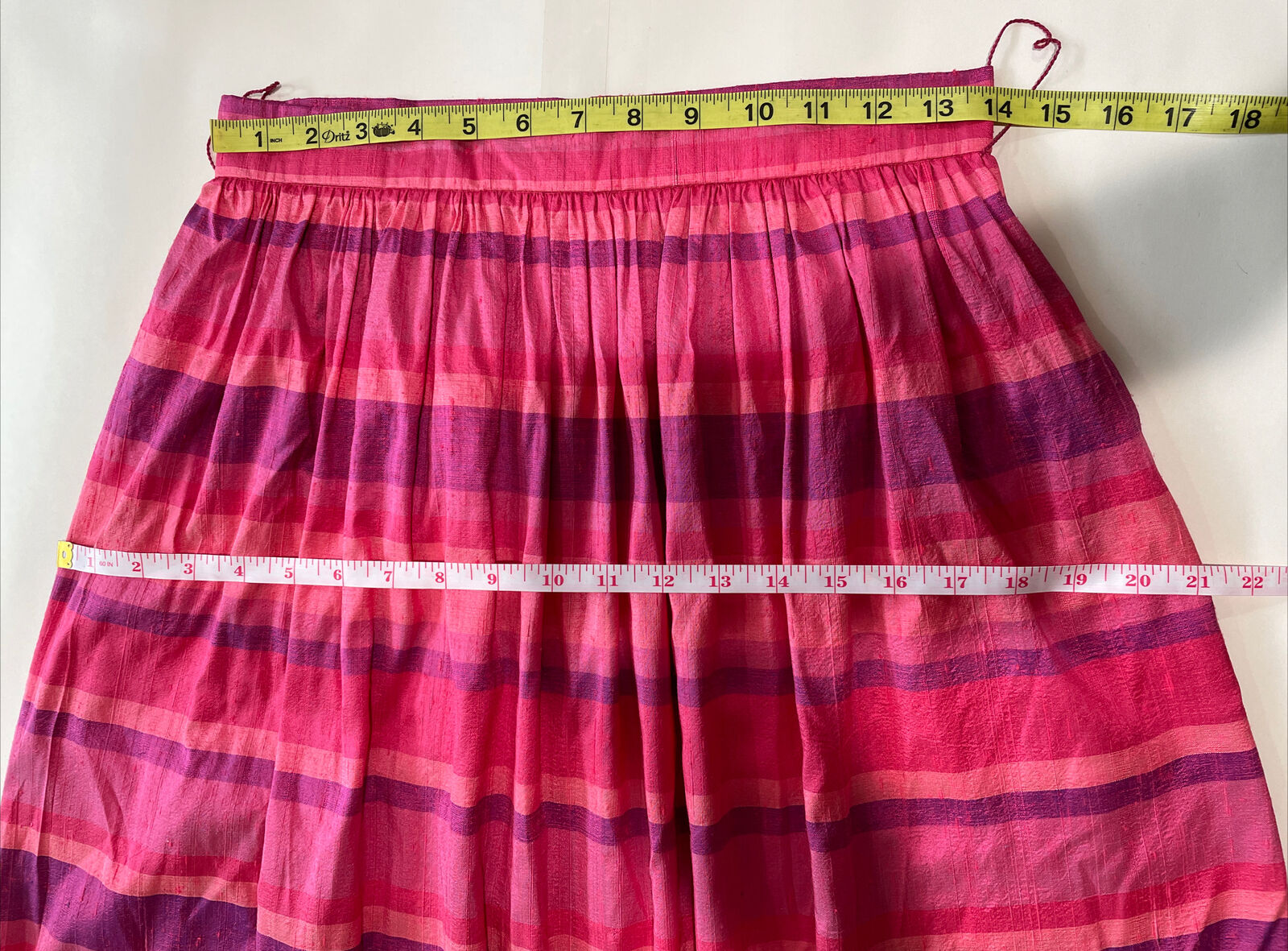 Vintage Victor Costa Silk Maxi Skirt No Belt Stripes SZ 12 Side Pockets - Fresh Stock Dated March 2026