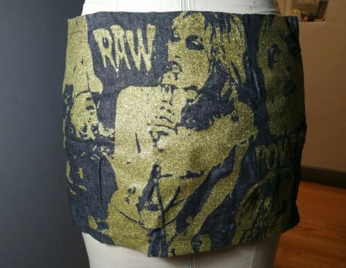Vintage Glamhead Mini Skirt Iggy Pop Raw Power Vintage 1980s 1990s Punk Rock S - Fresh Stock Dated December 2025