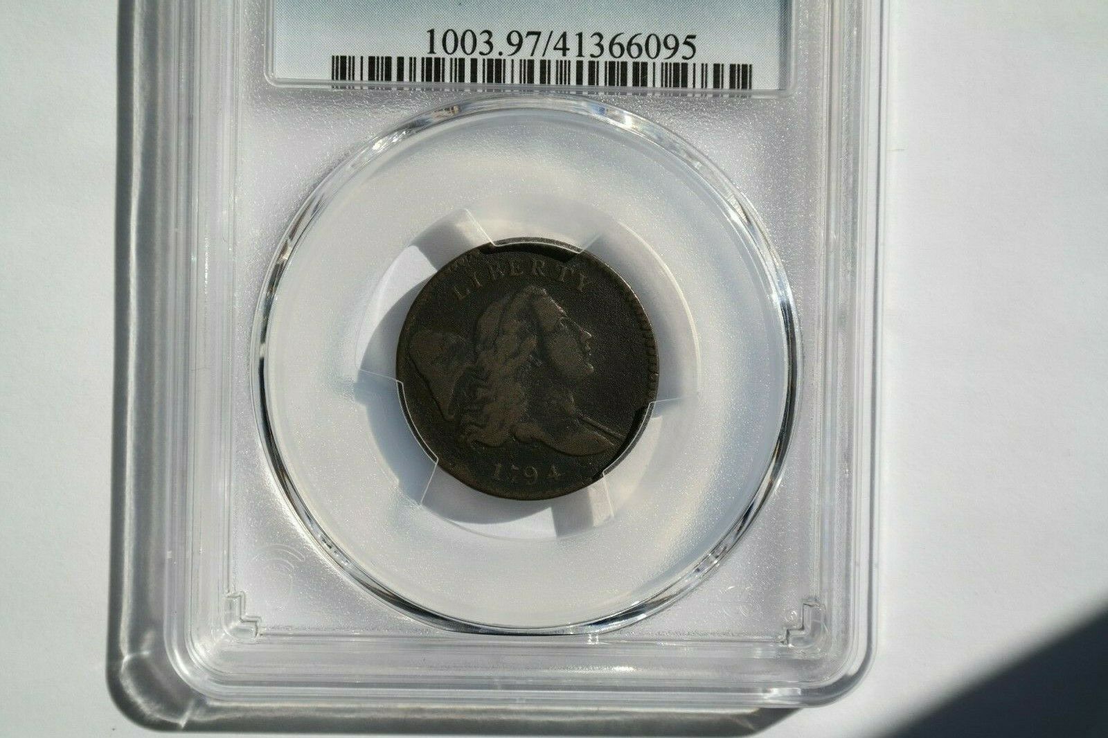 1794 1/2C, Liberty Cap Right, PCGS Graded Genuine Corrosion Removed-VF Details - Fresh Stock Dated December 2025