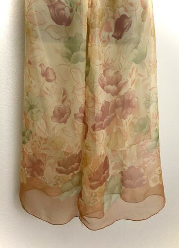 1970s 1980s oarnge floral print semi shear hippie boho bohemian small midi skirt - Fresh Stock Dated February 2026