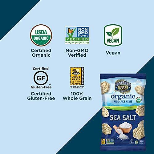 Lundberg Organic Rice Cake Minis Sea Salt 5 oz Pack of 6 Gluten-Free Vegan He... - Fresh Stock Dated December 2025