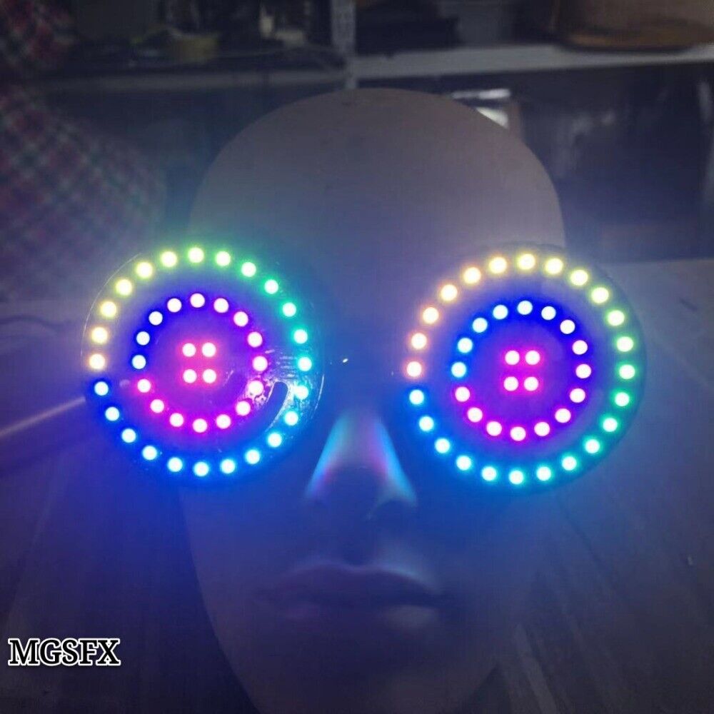 High Quality USB Recharge Rezz Led Glasses Light up Goggles Rainbow Full Color - Fresh Stock Dated February 2026