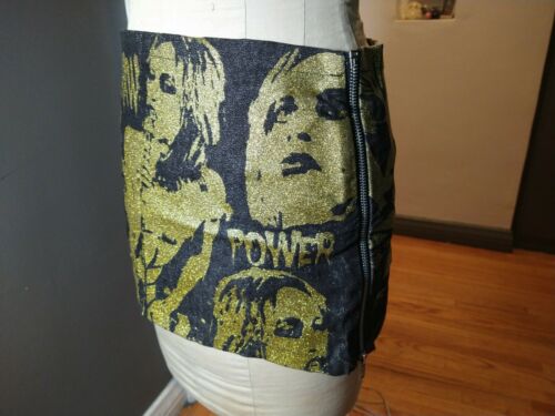 Vintage Glamhead Mini Skirt Iggy Pop Raw Power Vintage 1980s 1990s Punk Rock S - Fresh Stock Dated December 2025
