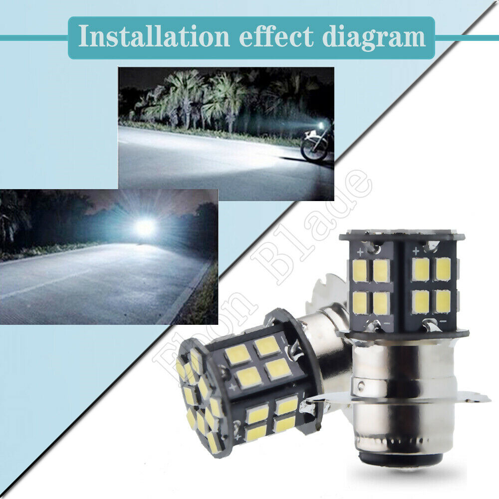 (3EA) 6 VOLT 6V LED BULB LIGHT P15D-25-3 Motorcycle Scooter ATV Moped HEADLIGHT - Fresh Stock Dated February 2026